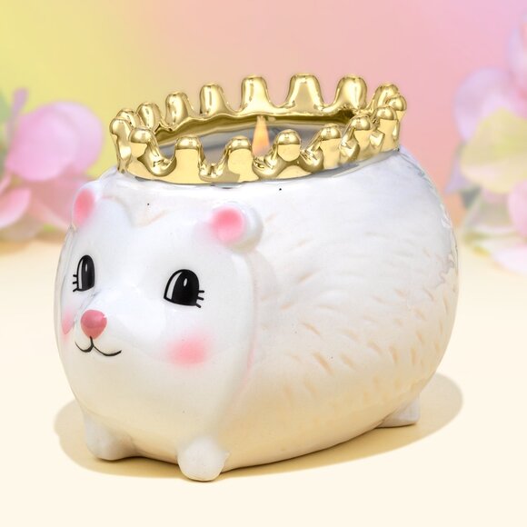 Happy Hedgehog Queen ceramic planter jar, Charmed Aroma - Picture 2 of 6